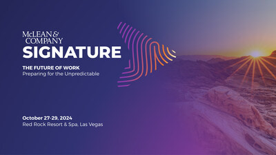 McLean Signature, the premier HR industry event from global HR research and advisory firm McLean & Company, returns from October 27-29, 2024, at the Red Rock Resort & Spa in Las Vegas, Nevada. (CNW Group/McLean & Company)