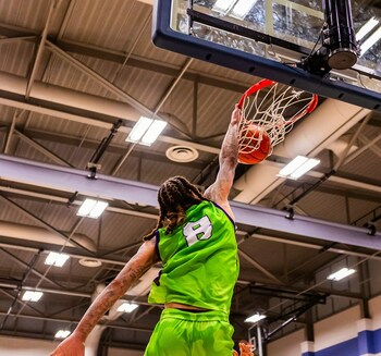 Tavares Sledge dunk. 
Photo by Esther Davis - EA Pixelz