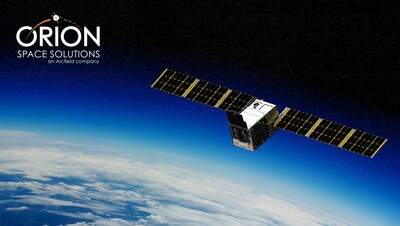 Artistic rendering of the Rapid Revisit Optical Cloud Imager (RROCI) satellite from Orion Space Solutions, an Arcfield Company.