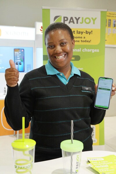 PayJoy's 10 millionth customer, Lareto Motloung, is a mother of two who works in a supermarket in Johannesburg, South Africa.