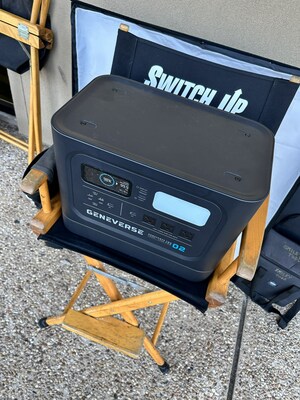 Geneverse Solar Generator on the set of SWITCH UP in Austin, TX