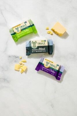 Truly Grass Fed Natural Maker’s Blend Cheddar Cheese combines the classic dairy flavors of creamy, smooth, buttery notes that are typical of an Irish cheddar.