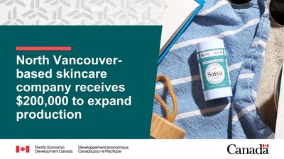 North Vancouver-based skincare company receives $200,000 to expand production (CNW Group/Pacific Economic Development Canada)