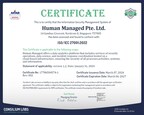 Human Managed awarded ISO/IEC 27001:2022 Certification: Reinforces commitment to Standards of Excellence in Information Security Management