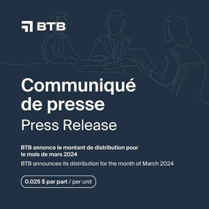 FPI BTB annonce le montant de distribution pour le mois de mars 2024