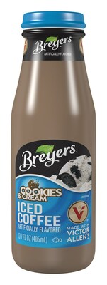 Victor Allen's Breyers Cookies & Cream Ready-to-Drink Iced Coffee in 13.7 oz. Glass Bottle