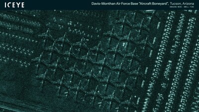 ICEYE Dwell Fine image of the Davis-Monthan Air Force "Boneyard" in Tucson, Arizona, US taken on March 1st, 2024.