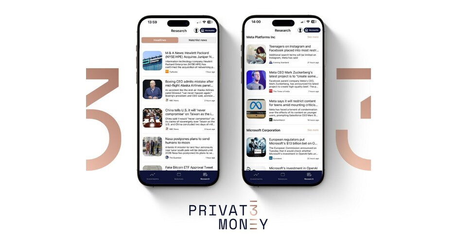 Privat 3 Money Introduces Live News Feature to its Innovative Trading Platform in partnership with CityFALCON