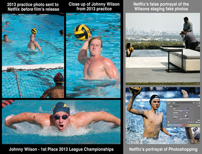 Netflix superimposed Mr. Wilson’s name and voice over a scene depicting other actors photoshopping fake water polo photos of a non-athlete child. Such conduct was never even alleged against Mr. Wilson and insults the accomplishments of his son Johnny, an accomplished athlete in his own right.