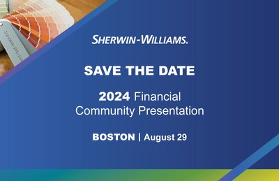 The Sherwin-Williams Company to Hold Financial Community Presentation on August 29, 2024