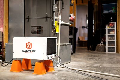 Santa Fe Compact70 Dehumidifier in basement.