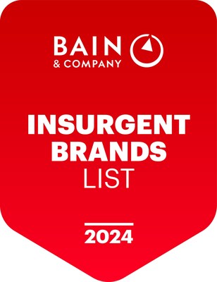 Bain & Company 
2024 Insurgent Brands List badge