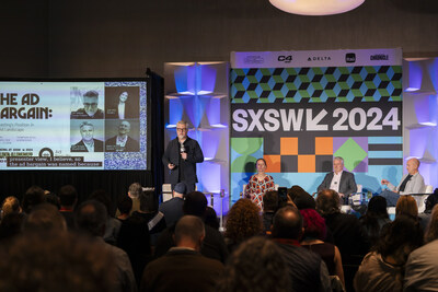 Tom Webster, Julia Kelly, Gabe Tartaglia and Mattia Verzella at Podcasting at SXSW - Sound Summit on March 9, 2024 (photo courtesy of Javier Gonzalez and Sounds Profitable).