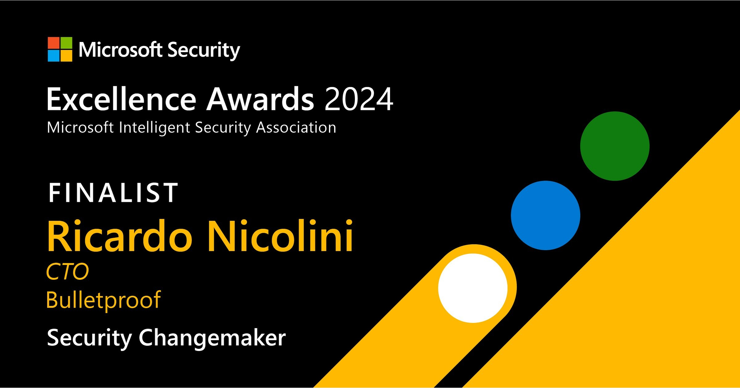 Bulletproof recognized as a Microsoft Security Excellence Awards finalist for Security Trailblazer and Security Changemaker