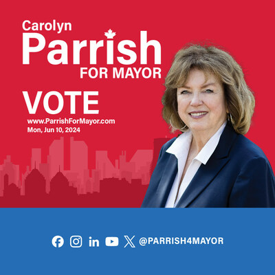 Carolyn Parrish for Mayor of Mississauga - Leading The Way (CNW Group/Carolyn Parrish)