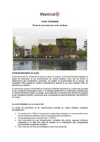 Fiche technique: Prisme + ADHOC inc. + GBI Experts-Conseils inc. remportent le concours d'architecture pluridisciplinaire pour l'agrandissement et la rnovation du centre Gadbois (Groupe CNW/Ville de Montral - Cabinet de la mairesse et du comit excutif)
