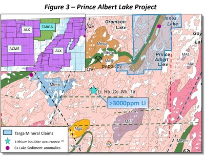 Figure 3 - Prince Albert Lake Project (CNW Group/Targa Exploration Corp.)