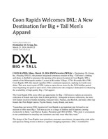 Coon Rapids Welcomes DXL: A New Destination for Big + Tall Men’s 
Apparel