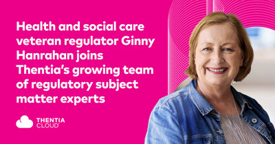 With her extensive experience, including as CEO of CORU, Ginny will help Thentia's customers enhance their regulatory excellence and support the company's growth across Europe. (CNW Group/Thentia Corporation)