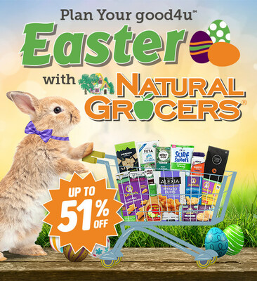 Starting March 28th, customers can stock up on Easter essentials with up to 51% off Natural Grocers’ Always Affordable prices on select products.