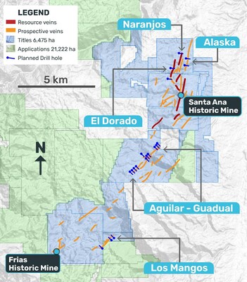 Map 1. 2024 Drilling campaign targets and drill hole locations. (CNW Group/Outcrop Silver & Gold Corporation)