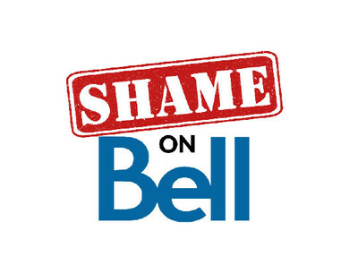 Shame on Bell sign (CNW Group/Unifor)