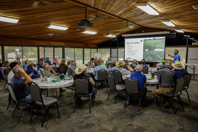 Noble Grazing Essentials course attendees listen during an in-class lesson on Noble's campus in Ardmore, Oklahoma.