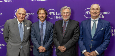 Left to right: Kenneth G. Langone, Wayne G. Holman, MD, Steven Abramson, MD, and Robert I. Grossman, MD. Image credit: NYU Langone Health