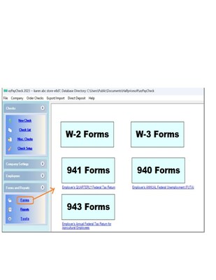 Forms included in ezPaycheck Payroll Software