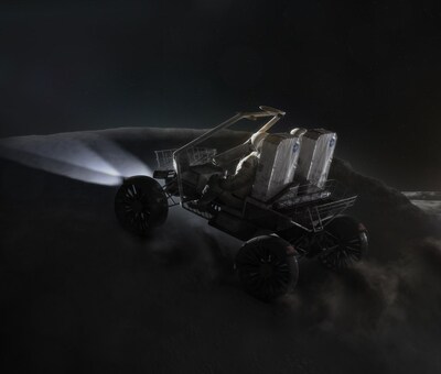 Artist's concept of a Lunar Terrain Vehicle on the surface of the Moon. Credits: NASA