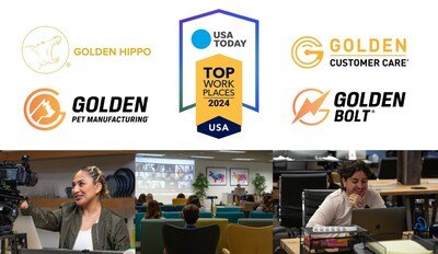 Golden Hippo?the leading direct-to-consumer creator and marketer of over 20 brands, including health, beauty, and pet care?and its sister companies, Golden Customer Care, Golden Bolt, and Golden Pet Manufacturing celebrate winning the 2024 USA TODAY Top Workplaces USA award.