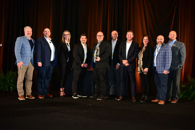 Members of Continental Battery Systems pose with FleetPride leaders after receiving FleetPride's 2024 Supplier of the Year award.
