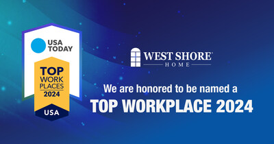 West Shore Home, one of the nation's fastest growing home remodeling companies, has earned a 2024 Top Workplaces USA award by Energage.