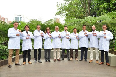 Dr. Juan Luis Giraldo (3rd from left), Dr. Fidel Cano (5th from left) and InSer's team of specialists.