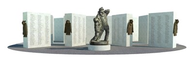 Relief of new California Firefighters Memorial Wall Expansion and Pathway (credit: California Fire Foundation)