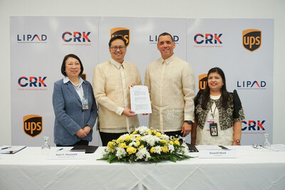 From L-R: LIPAD Chairman and Filinvest Vice-Chairperson Mrs. Josephine Gotianun-Yap; LIPAD President and CEO Mr. Noel Manankil; UPS Philippines Managing Director Mr. Russell Reed; and UPS Finance Supervisor Ms. Rowena Hernando completed the signing of the lease agreement on March 21, 2024
