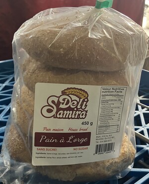 Présence non déclarée de soya dans du pain à l'orge préparé et vendu par l'entreprise Deli Samira