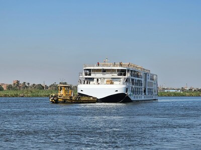 Viking today announced its newest ship for the Nile River—the 82-guest Viking Hathor—was “floated out,” marking a major construction milestone and the first time the ship has touched water. Set to debut in August 2024, the Viking Hathor, pictured here, will join the company’s growing fleet of state-of-the-art ships for the Nile River and will sail Viking’s popular 12-day Pharaohs & Pyramids itinerary. For more information, visit www.viking.com.
