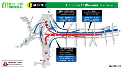 3. Autoroute A15 NORD (Dcarie) - nuits du 22 au 24 mars (Groupe CNW/Ministre des Transports et de la Mobilit durable)