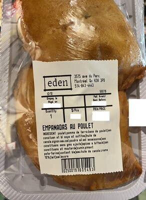 Empanadas au poulet (Groupe CNW/Ministre de l'Agriculture, des Pcheries et de l'Alimentation)