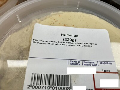 Hummus (Groupe CNW/Ministre de l'Agriculture, des Pcheries et de l'Alimentation)