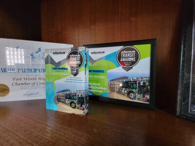 Fort Worth Hispanic Chamber of Commerce proudly displays their Transit Award winning campaign, "Hecho en Fort Worth"