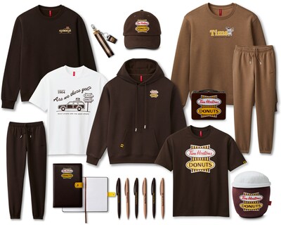 Tim Hortons continues to celebrate its 60th anniversary with a NEW retro-inspired merch collection at TimShop.ca including a vintage lunch box, coffee cup decorative pillow, crewnecks, T-shirts and more! (CNW Group/Tim Hortons)