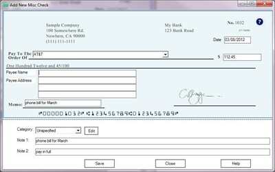 New Check