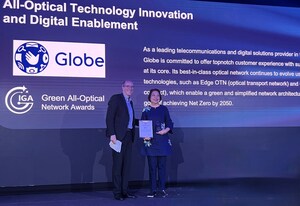 Globe wins IDATE's 'All-Optical Technology Innovation and Digital Enablement' Award in Barcelona for sustainable practices