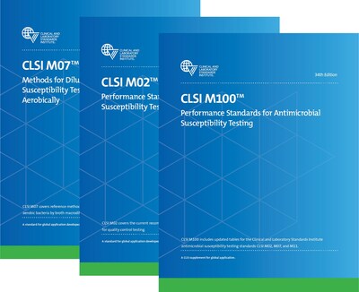 Covers of CLSI M100, M02, and M07