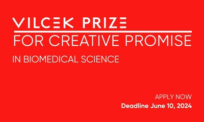 Vilcek Prize for Creative Promise in Biomedical Science. Apply by June 10, 2024.