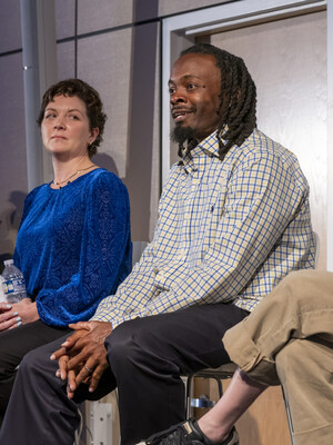 Early onset colorectal cancer patients Rebecca Bixby and Deondre Williams shared their stories about diagnosis and treatment during the panel discussion "Candid Conversations"  hosted by Olympus Corp. of the Americas.