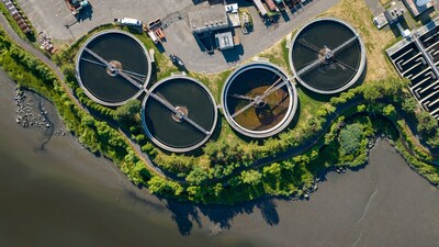 An aerial shot of a wastewater treatment (CNW Group/Canada Infrastructure Bank)