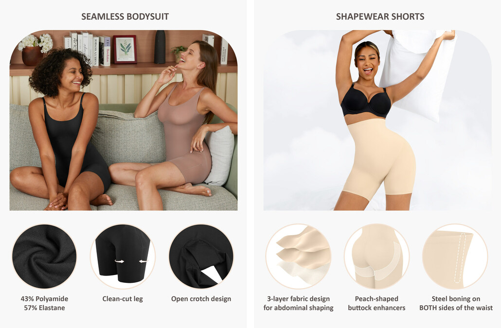 FeelinGirl Shapewear for Women Tummy Control Bodysuit Thong India